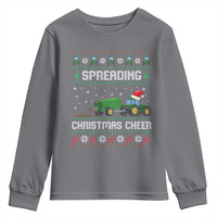 Spreading Christmas Cheer Youth Sweatshirt Funny Farming Tractor Xmas - Wonder Print Shop