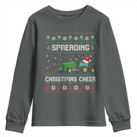 Spreading Christmas Cheer Youth Sweatshirt Funny Farming Tractor Xmas - Wonder Print Shop