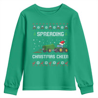 Spreading Christmas Cheer Youth Sweatshirt Funny Farming Tractor Xmas - Wonder Print Shop