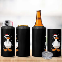Funny Christmas Offensive Rude Duck 4 in 1 Can Cooler Tumbler I Dont Give A Duck Middle Finger Xmas - Wonder Print Shop