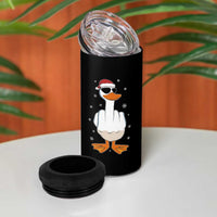 Funny Christmas Offensive Rude Duck 4 in 1 Can Cooler Tumbler I Dont Give A Duck Middle Finger Xmas - Wonder Print Shop