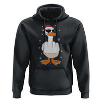 Funny Christmas Offensive Rude Duck Hoodie I Dont Give A Duck Middle Finger Xmas - Wonder Print Shop