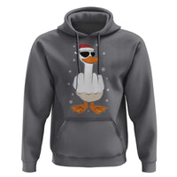 Funny Christmas Offensive Rude Duck Hoodie I Dont Give A Duck Middle Finger Xmas - Wonder Print Shop