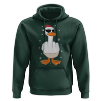 Funny Christmas Offensive Rude Duck Hoodie I Dont Give A Duck Middle Finger Xmas - Wonder Print Shop