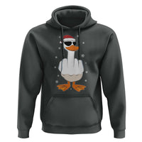 Funny Christmas Offensive Rude Duck Hoodie I Dont Give A Duck Middle Finger Xmas - Wonder Print Shop