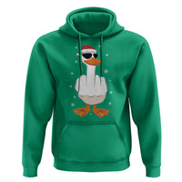 Funny Christmas Offensive Rude Duck Hoodie I Dont Give A Duck Middle Finger Xmas - Wonder Print Shop