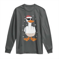 Funny Christmas Offensive Rude Duck Long Sleeve Shirt I Dont Give A Duck Middle Finger Xmas - Wonder Print Shop