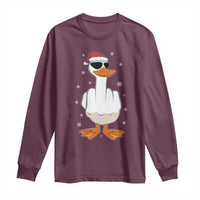 Funny Christmas Offensive Rude Duck Long Sleeve Shirt I Dont Give A Duck Middle Finger Xmas - Wonder Print Shop