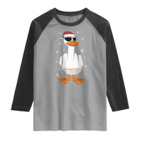 Funny Christmas Offensive Rude Duck Raglan Shirt I Dont Give A Duck Middle Finger Xmas - Wonder Print Shop