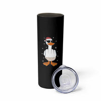 Funny Christmas Offensive Rude Duck Skinny Tumbler I Dont Give A Duck Middle Finger Xmas - Wonder Print Shop