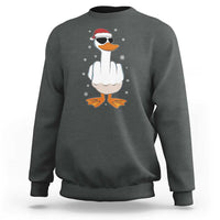 Funny Christmas Offensive Rude Duck Sweatshirt I Dont Give A Duck Middle Finger Xmas - Wonder Print Shop
