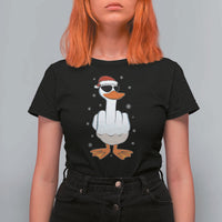 Funny Christmas Offensive Rude Duck T Shirt For Women I Dont Give A Duck Middle Finger Xmas - Wonder Print Shop