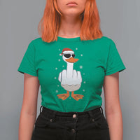 Funny Christmas Offensive Rude Duck T Shirt For Women I Dont Give A Duck Middle Finger Xmas - Wonder Print Shop