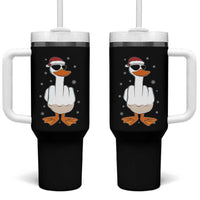 Funny Christmas Offensive Rude Duck Tumbler With Handle I Dont Give A Duck Middle Finger Xmas - Wonder Print Shop