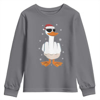 Funny Christmas Offensive Rude Duck Youth Sweatshirt I Dont Give A Duck Middle Finger Xmas - Wonder Print Shop