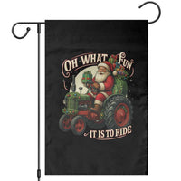 Funny Christmas Farmer Garden Flag Oh What Fun It Is To Ride Santa Farm Tractor - Wonder Print Shop