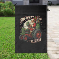 Funny Christmas Farmer Garden Flag Oh What Fun It Is To Ride Santa Farm Tractor - Wonder Print Shop