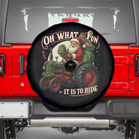 Funny Christmas Farmer Spare Tire Cover Oh What Fun It Is To Ride Santa Farm Tractor - Wonder Print Shop