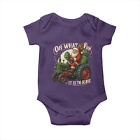 Funny Christmas Farmer Baby Onesie Oh What Fun It Is To Ride Santa Farm Tractor - Wonder Print Shop