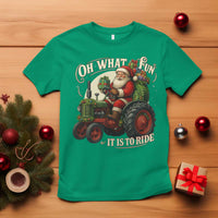 Funny Christmas Farmer T Shirt Oh What Fun It Is To Ride Santa Farm Tractor - Wonder Print Shop