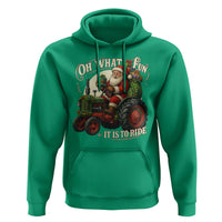 Funny Christmas Farmer Hoodie Oh What Fun It Is To Ride Santa Farm Tractor - Wonder Print Shop