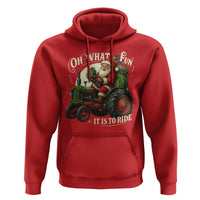 Funny Christmas Farmer Hoodie Oh What Fun It Is To Ride Santa Farm Tractor - Wonder Print Shop