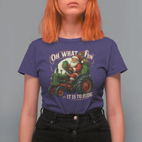Funny Christmas Farmer T Shirt For Women Oh What Fun It Is To Ride Santa Farm Tractor - Wonder Print Shop
