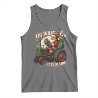 Funny Christmas Farmer Tank Top Oh What Fun It Is To Ride Santa Farm Tractor - Wonder Print Shop