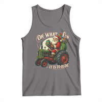 Funny Christmas Farmer Tank Top Oh What Fun It Is To Ride Santa Farm Tractor - Wonder Print Shop