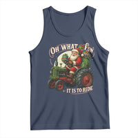 Funny Christmas Farmer Tank Top Oh What Fun It Is To Ride Santa Farm Tractor - Wonder Print Shop
