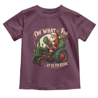 Funny Christmas Farmer Toddler T Shirt Oh What Fun It Is To Ride Santa Farm Tractor - Wonder Print Shop