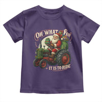 Funny Christmas Farmer Toddler T Shirt Oh What Fun It Is To Ride Santa Farm Tractor - Wonder Print Shop