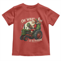 Funny Christmas Farmer Toddler T Shirt Oh What Fun It Is To Ride Santa Farm Tractor - Wonder Print Shop