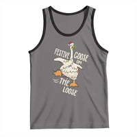 Funny Goose Christmas Tank Top Festive Goose On The Loose Xmas Lights - Wonder Print Shop