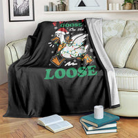 Funny Goose Christmas Throw Blanket Festive Goose On The Loose Xmas Holiday - Wonder Print Shop