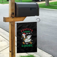 Funny Goose Christmas Garden Flag Festive Goose On The Loose Xmas Holiday - Wonder Print Shop