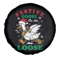 Funny Goose Christmas Spare Tire Cover Festive Goose On The Loose Xmas Holiday - Wonder Print Shop