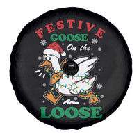 Funny Goose Christmas Spare Tire Cover Festive Goose On The Loose Xmas Holiday - Wonder Print Shop