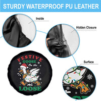 Funny Goose Christmas Spare Tire Cover Festive Goose On The Loose Xmas Holiday - Wonder Print Shop