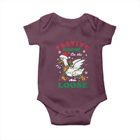Funny Goose Christmas Baby Onesie Festive Goose On The Loose Xmas Holiday - Wonder Print Shop