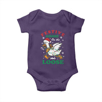 Funny Goose Christmas Baby Onesie Festive Goose On The Loose Xmas Holiday - Wonder Print Shop