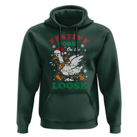 Funny Goose Christmas Hoodie Festive Goose On The Loose Xmas Holiday - Wonder Print Shop
