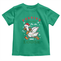Funny Goose Christmas Toddler T Shirt Festive Goose On The Loose Xmas Holiday - Wonder Print Shop