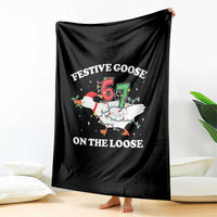Funny Goose 67 Christmas Throw Blanket Festive Goose On The Loose Six Seven Meme - Wonder Print Shop