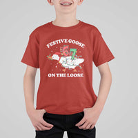 Funny Goose 67 Christmas T Shirt For Kid Festive Goose On The Loose Six Seven Meme - Wonder Print Shop