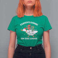 Funny Goose 67 Christmas T Shirt For Women Festive Goose On The Loose Six Seven Meme - Wonder Print Shop