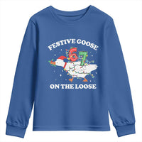 Funny Goose 67 Christmas Youth Sweatshirt Festive Goose On The Loose Six Seven Meme - Wonder Print Shop