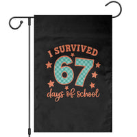 I Survived 67 Days Of School Garden Flag Six Seven Meme Student Teacher Faux Glitter - Wonder Print Shop