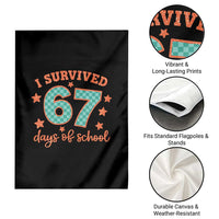 I Survived 67 Days Of School Garden Flag Six Seven Meme Student Teacher Faux Glitter - Wonder Print Shop