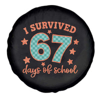 I Survived 67 Days Of School Spare Tire Cover Six Seven Meme Student Teacher Faux Glitter - Wonder Print Shop